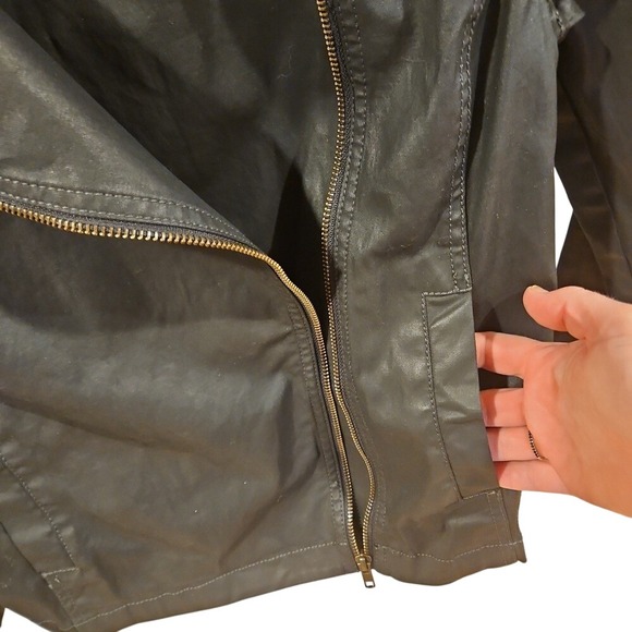 Eileen Fisher Organic Cotton Moto‎ Jacket XS faux leather - Picture 9 of 10